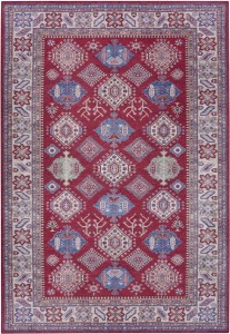 Orientalny czerwono-niebieski dywan Nouristan Bedri Kazak 200x290