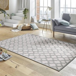 Ekskluzywny chodnik z wiskozy, tłoczony efekt 3D. kolor szary MINT RUGS Bryon 80x125cm
