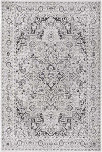 Dywan szary  płasko tkany sizal, zewnętrzno-wewnętrzny Tapeso Malaga 200x290cm