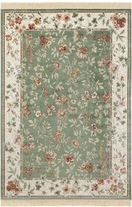 Dywan tradycyjny z wiskozy zielony, wzór klasyczny z domieszką bawełny 160x230cm NOURISTAN Oriental Flowers