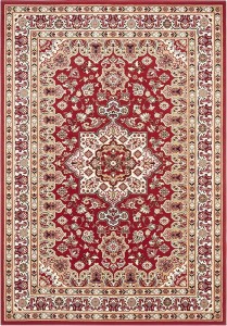 Klasyczny,tradycyjny kremowo czerwony dywan do salonu z włosem Nouristan  200x290cm
