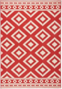 Nowoczesny czerwono kremowy dywan do salonu z miękkim włosem  Hanse Home120x170cm
