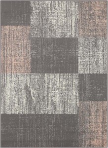 Nowoczesny szaro różowy dywan do salonu z miękkim krótkim włosem Tapeso 180x260cm