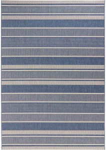 Dywan niebieski sizal,płasko tkany na taras,zewnętrzno wewnętrzny Bougari Strap  200x290cm
