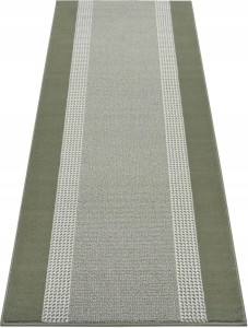 Nowoczesny chodnik 80x250cm,HANSE HOME ,do przedpokoju-na korytarz z krótkim miękkim włosem,zielono kremowy kolor