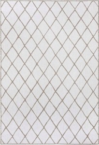 Dywan dwustronny,zewnętrzno-wewnętrzny NORTHRUGS/BOUGARI MALAGA- beżowo kremowy 160x230 cm dywan sznurkowy, płasko tkany