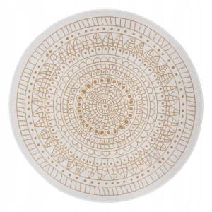 Dywan okrągły, Northrugs/Bougari PORTO- , żółto kremowy ,dwustronny zewnętrzno wewnętrzny dywan sznurkowy, płasko tkany ⌀ 200 cm