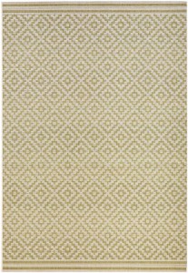Dywan na taras 160x230cm- NORTHRUGS Raute ,kremowo zielony dywan zewnętrzno-wewnętrzny, płasko tkany typu sizal