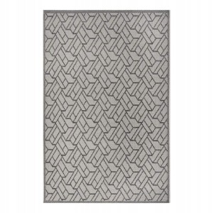 Dywan na taras 155x235cm- HANSE HOME CLYDE ,szaro kremowy dywan zewnętrzno-wewnętrzny, płasko tkany typu sizal