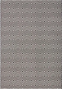 Dywan na taras 80x150cm- Northrugs KARO ,czarno kremowy dywan zewnętrzno-wewnętrzny, płasko tkany typu sizal