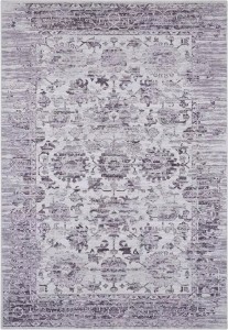 Dywan orientalny do salonu 80x150cm TAPESO, szaro kremowy płasko tkany wzór