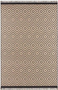 Dywan na taras 80x150cm-HANSE HOME FJORD beżowo czarny dywan zewnętrzno-wewnętrzny, płasko tkany typu siza