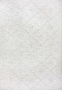 Dywan na taras 80x150cm-TAPESO KAIPA kremowy dywan zewnętrzno-wewnętrzny, płasko tkany typu sizal z elementami włosia