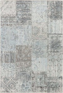 Dywan na taras 120x170cm, ELLE DECOR Pleasure, zewnętrzno wewnętrzny, płasko tkany typu sizal, kremowo błękitny