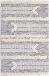 Dywan na taras 80x150cm-MINT RUGS Handira kremowo szary dywan, zewnętrzno-wewnętrzny, płasko tkany typu sizal z elementami włosia