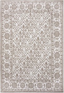 Dywan na taras 160x230cm dwustronny, zewnętrzno-wewnętrzny NORTHRUGS/BOUGARI CURACAO- beżowo kremowy sznurkowy, płasko tkany