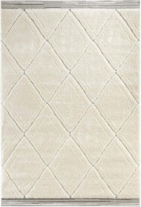 Dywan shaggy do salonu 80x150cm-Mint RUGS Norwalk Colin ,kremowy wzór BOHO