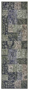 Chodnik na korytarz, przedpokój 80x250cm-Hanse Home Basic z krótkim miękkim włosem, zielono kremowy