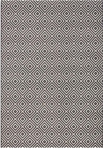 Dywan na taras 160x230cm- NORTHRUGS KARO ,czarno kremowy dywan zewnętrzno-wewnętrzny, płasko tkany typu sizal