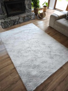 Ekskluzywny gruby Dywan SETA HALI, pluszowy wzór loftowy do salonu 160x230cm,kremowo szaro beżowy