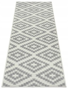 Chodnik na korytarz, przedpokój 80x300cm-Hanse Home Basic z krótkim miękkim włosem, szaro kremowy
