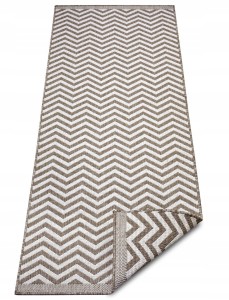 Chodnik 80x350cm NORTHRAGS PALMA- beżowo kremowy, płasko tkany, sznurkowy ,dwustronny,zewnętrzno-wewnętrzny