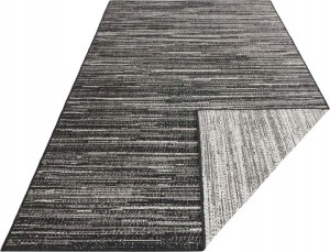Dywan na taras 160x230cm ELLE DECOR GEMINI- czarno kremowy, dwustronny płasko tkany,zewnętrzno-wewnętrzny