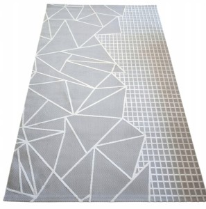 Ekskluzywny gruby Dywan SETA HALI, pluszowy wzór loftowy do salonu 160x230cm,kremowo szary