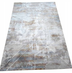 Ekskluzywny gruby Dywan SETA HALI, pluszowy wzór loftowy do salonu 160x230cm,szaro kremowo beżowy