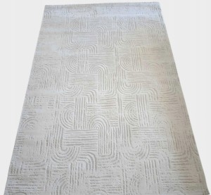 Ekskluzywny gruby Dywan SETA HALI, pluszowy wzór loftowy do salonu 160x230cm,kremowy
