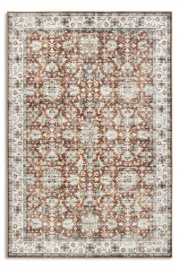 Dywan orientalny do salonu 120x160-ELLE DECORATION Imagination , kremowo czerwony wzór płasko tkany