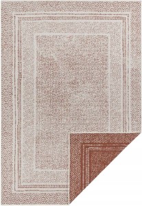 Dywan zewnętrzno-wewnętrzny na taras 120x170cm,dwustronny ,sznurkowy Northrugs TWIN, brązowo kremowy , płasko tkany