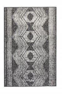 Dywan na taras 160x230cm ELLE DECORATION  MERGE-  czarno kremowy, dwustronny płasko tkany,zewnętrzno-wewnętrzny