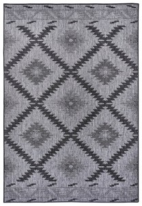 Dywan zewnętrzno-wewnętrzny na taras 120x170cm,dwustronny ,sznurkowy Northrugs MALIBU, grafitowo szary , płasko tkany