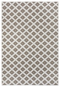 Dywan na taras 160x230cm NORTHRUGS NIZZA-  beżowo kremowy, dwustronny płasko tkany,zewnętrzno-wewnętrzny
