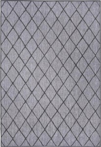 Dywan na taras 160x230cm Northrugs MALAGA- czarno grafitowy, dwustronny płasko tkany,zewnętrzno-wewnętrzny