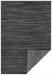 Dywan na taras 80x150cm ELLE DECORATION GEMINI- czarno kremowy, dwustronny płasko tkany,zewnętrzno-wewnętrzny