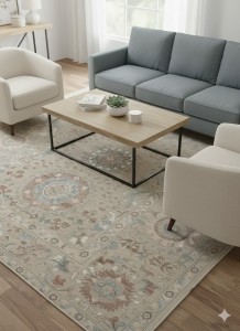 Dywan Garden Ridge 200x300 cm biało-beżowy vintage boho
