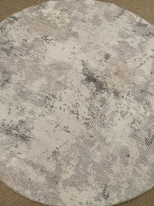 Dywan okrągły nowoczesny szary / beż 160 cm – styl loft / minimal