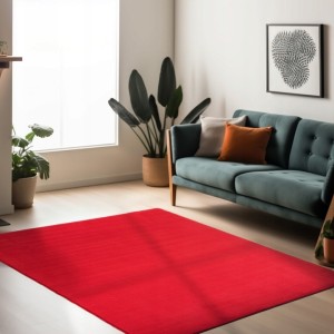Dywan do salonu 160x230cm,antypoślizgowy miękki czerwony, pluszowe włosie