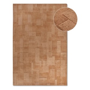 Dywan wełniany do salonu 160x230cm-Villeroy&BOCH CHARLOTTE, brązowy z miękkim włosiem, wycinany 3d