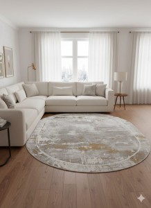 Dywan owalny 240×340cm Ocean Collection Deep Ocean 0139PA kremowy nowoczesny