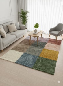 Dywan nowoczesny kolorowy 160x230 cm – patchwork, miękki, antypoślizgowy City