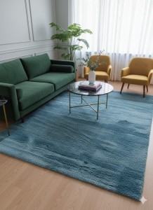 Dywan nowoczesny niebieski 160x230 cm – miękki, jednolity, elegancki Salerno