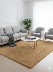 Dywan shaggy żółty 160x230 cm – jednolity, miękki, nowoczesny Velvet