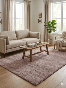 Dywan shaggy różowy / pudrowy 160x230 cm – miękki, elegancki, nowoczesny do salonu i sypialni