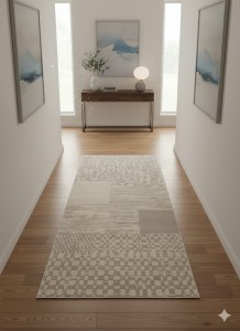 Dywan 100x200 cm beżowy kremowy nowoczesny wzorzysty Durlar Pearl 40746F