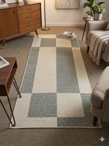 Dywan 100x200 cm beżowy nowoczesny geometryczny Durlar Pearl 40746E