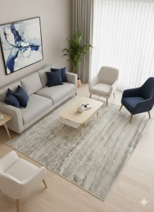 Dywan 180x230 cm szaro-kremowy – nowoczesny przecierany wzór GARDEN RIDGE