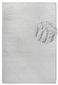 Dywan pluszowy do salonu 160x235cm-Elle DECOR CHAPPE ,kremowy nowoczesny wzór
